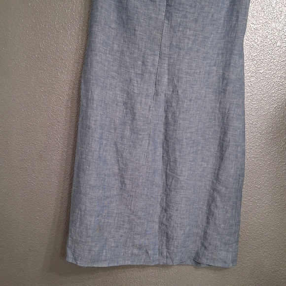 NWOT Saint Tropez West 100% Linen Chambray Twisted Front Dress    Size 10 - Picture 13 of 13